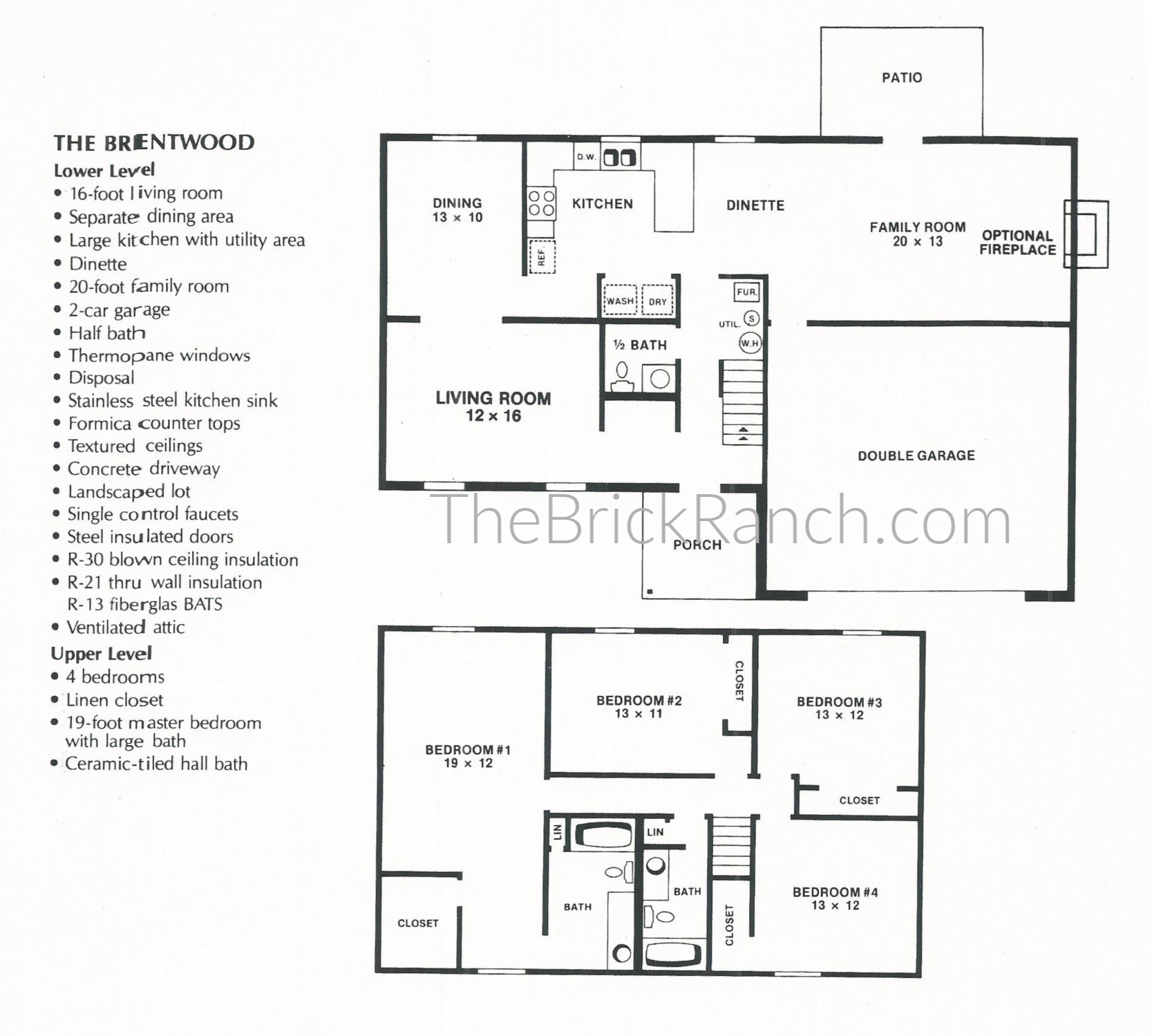 Huber Homes Brentwood floor plan
