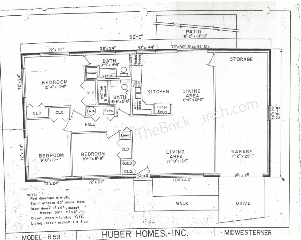 Huber Home Floor Plans The Midwesterner The Brick Ranch