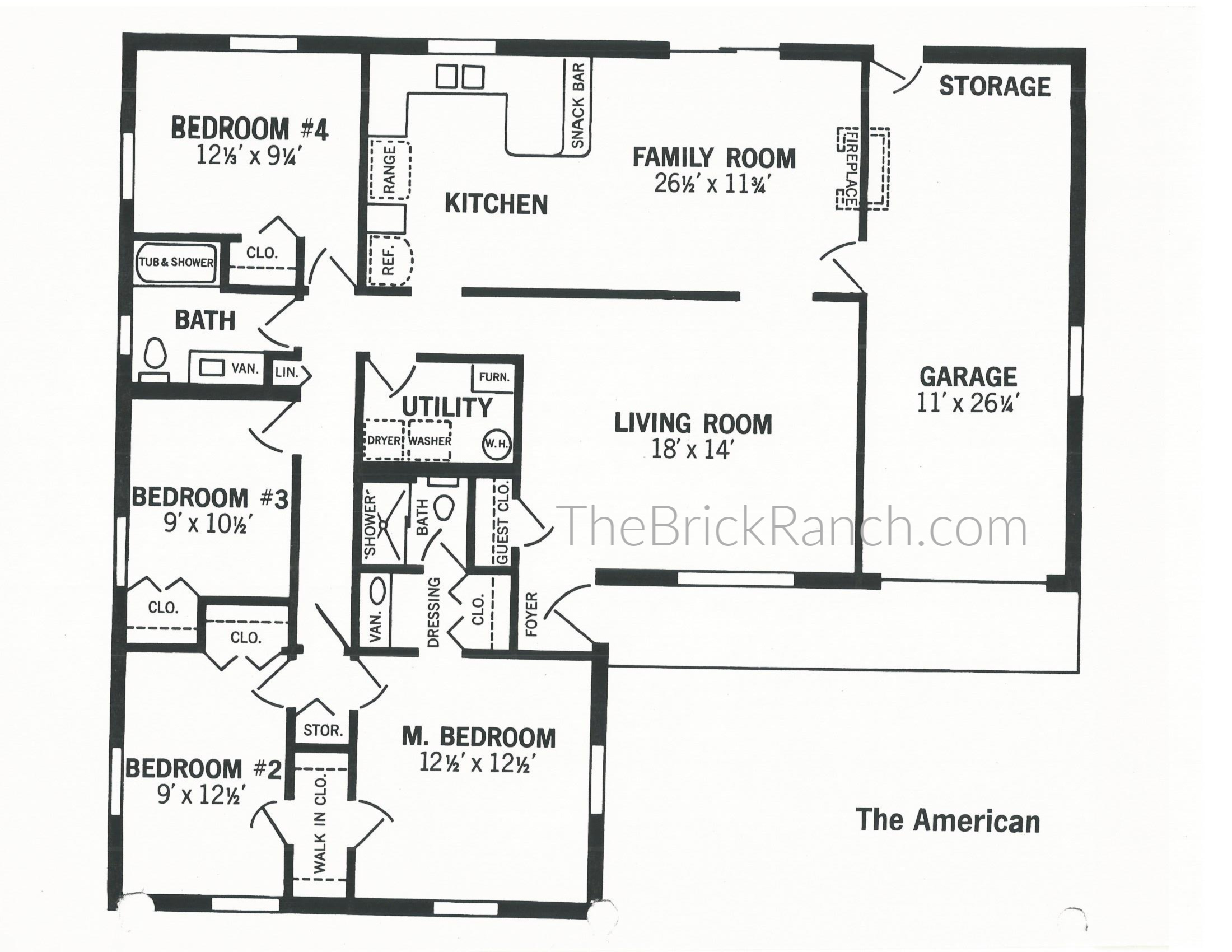Huber Homes American model floor plan